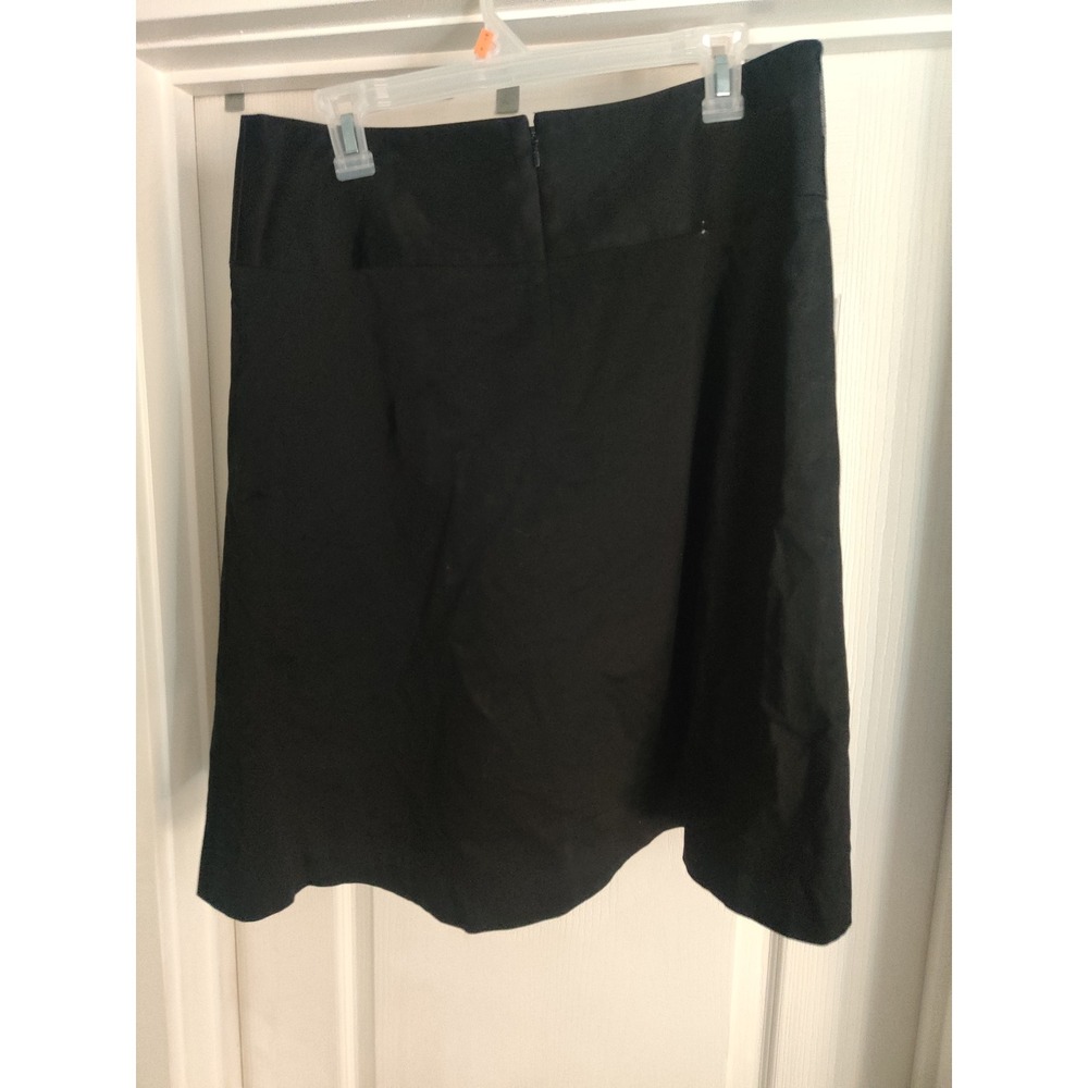 Alfani Womens Black Pleated A-Line Skirt Cotton Blend Knee Length Size 12 - Picture 3 of 6